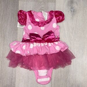 240. Disney Pink and White Polka Dot Baby Costume Size 12-18 Months